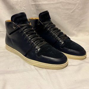 Lavati Blue Italian Leather Sneackers
